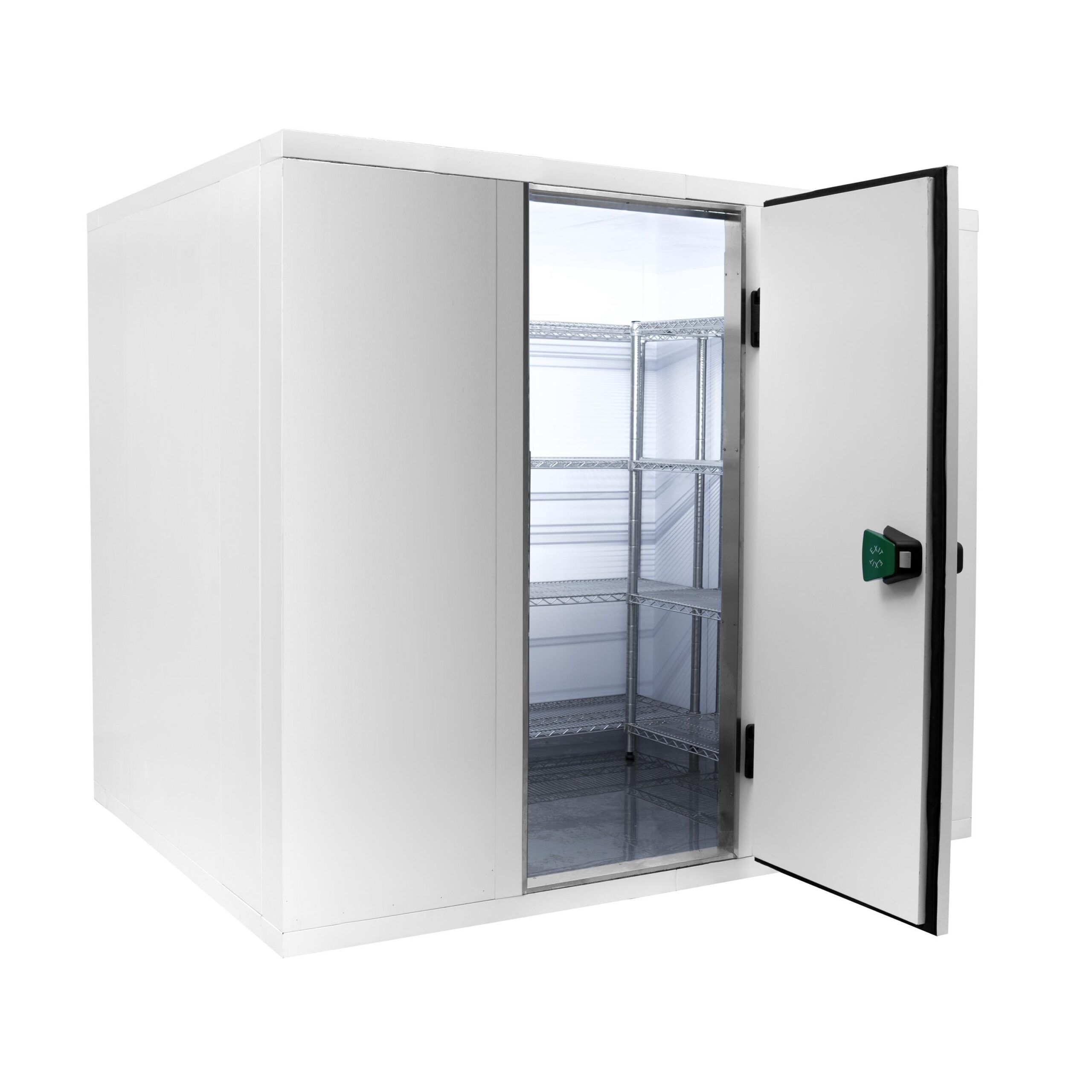 Compact 8.5m³ walk-in freezer room (1800 x 3000 x 2010mm) with 80mm insulated panels and a high-performance freezer unit for efficient cold storage.